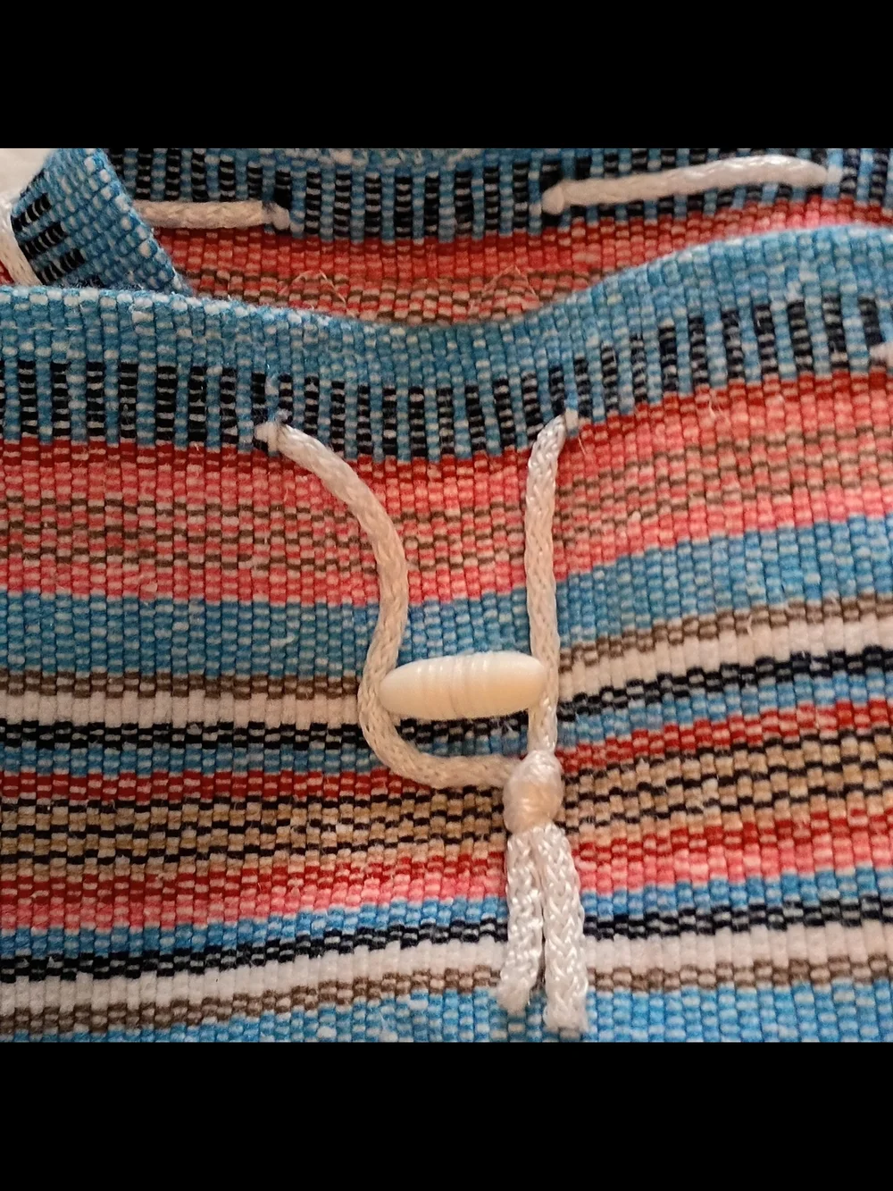 Pink & Turquoise Woven Striped Backpack